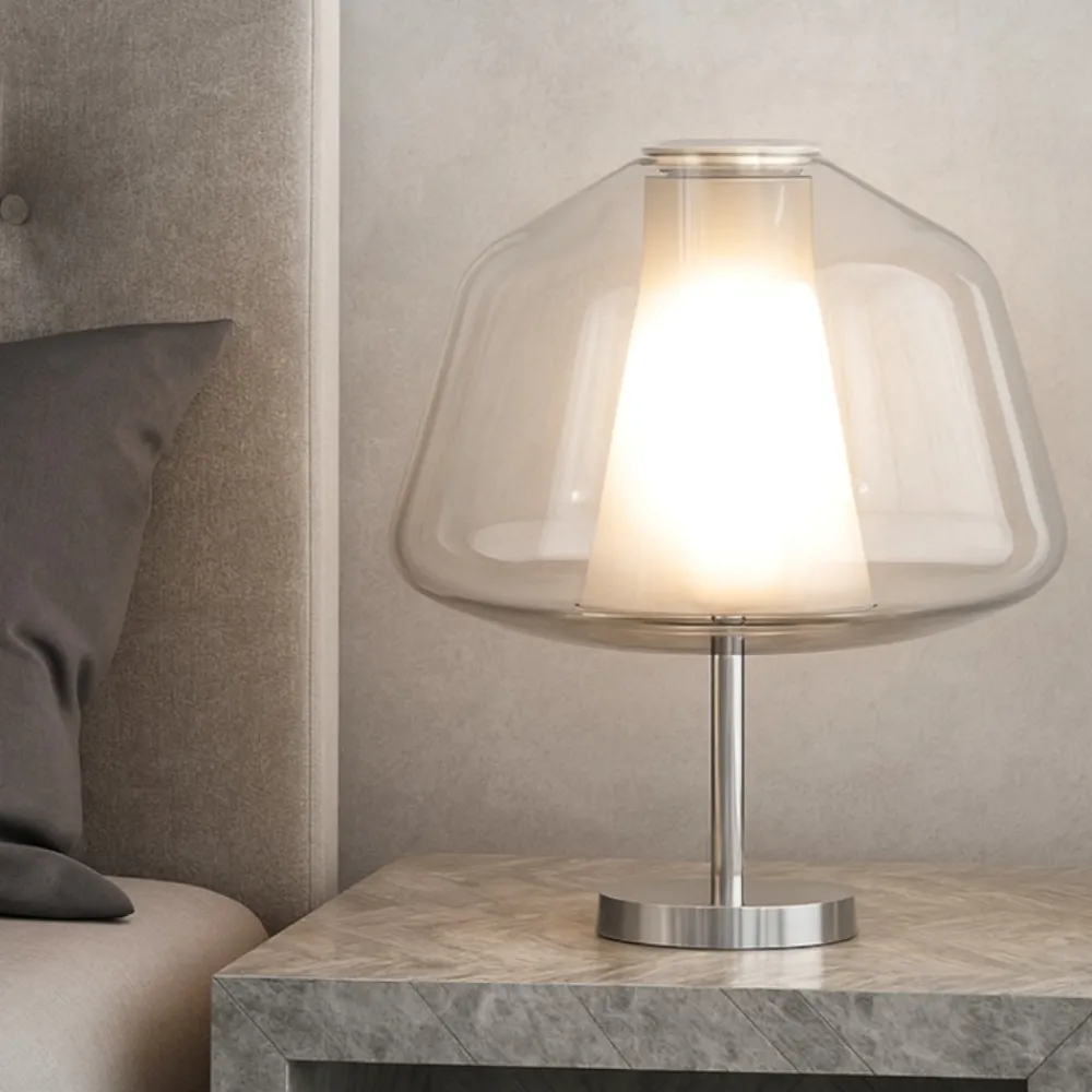 Abat Jour-Top Light Abat jour camera da letto moderna to plight vetro trasparente