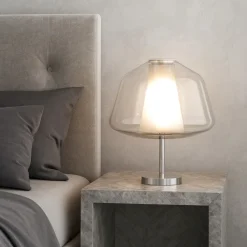 Abat Jour-Top Light Abat jour camera da letto moderna to plight vetro trasparente