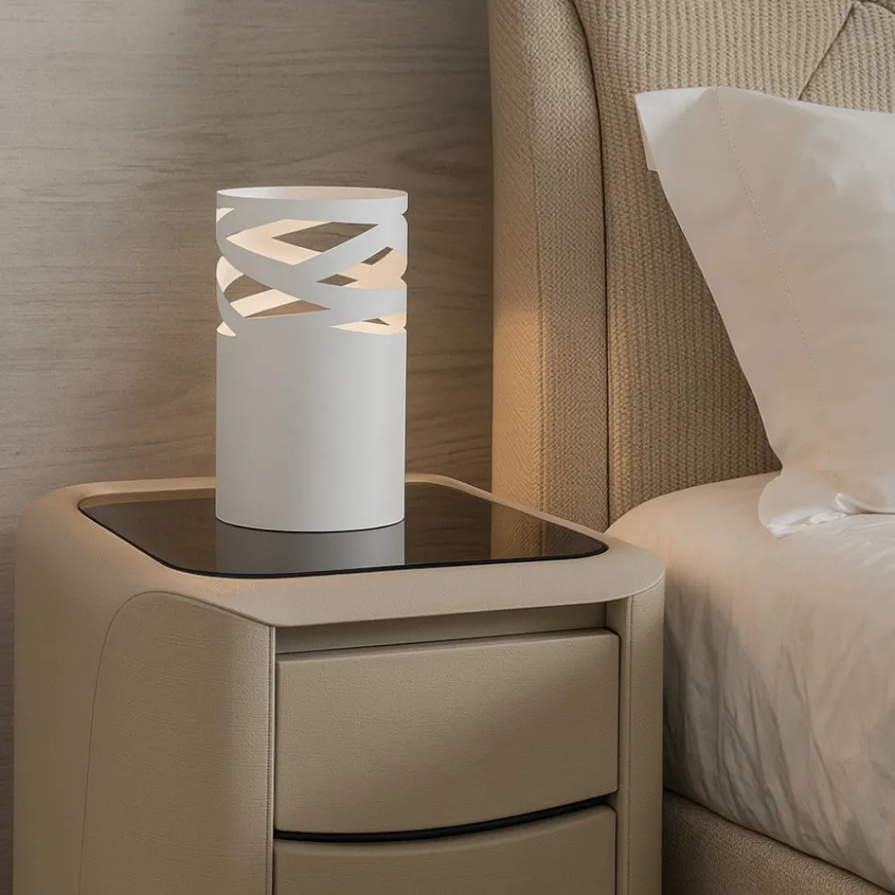 Abat Jour-Selezionato da Mazzolaluce Abat-jour da comodino bianca design moderno per camera da letto