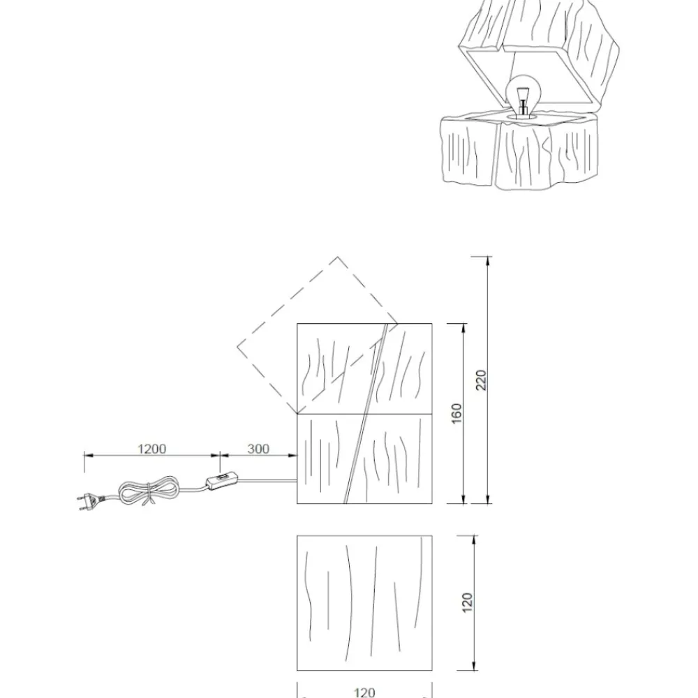 Abat Jour-Selezionato da Mazzolaluce Abat-jour da comodino cubo in legno led 2700k