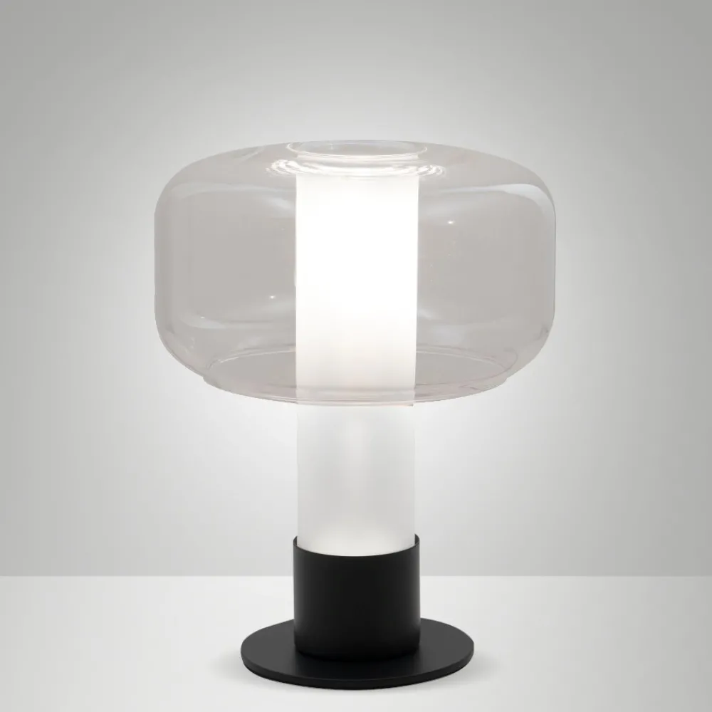 Abat Jour-Fabas Luce Abat-jour da comodino in vetro trasparente moderna flick