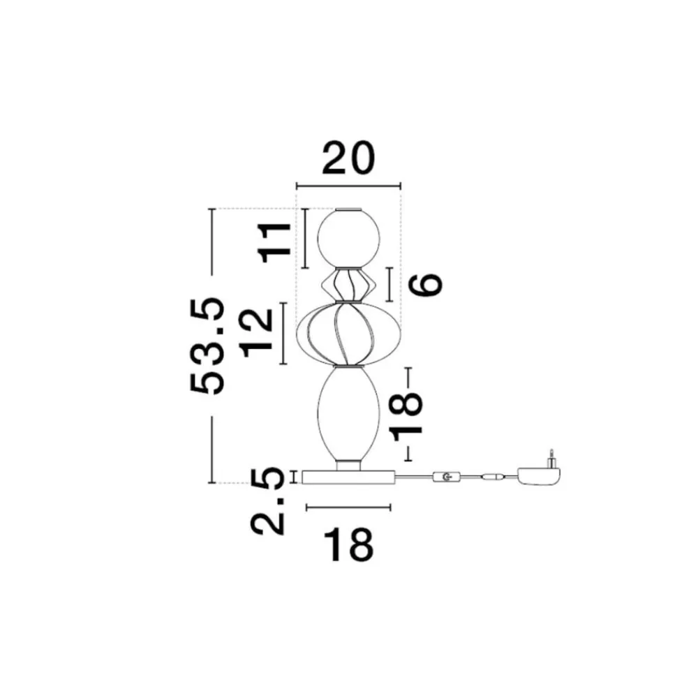 Abat Jour-Selezionato da Mazzolaluce Abat-jour da comodino lampada moderna ceramica vetro led 16w 3000k
