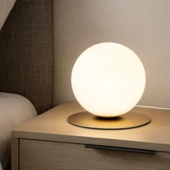 Abat Jour-Ondaluce Abatjour da comodino snail oro vetro bianco