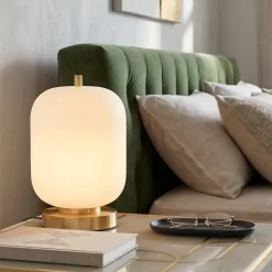 Abat Jour-Selezionato da Mazzolaluce Abat-jour da comodino oro vetro bianco per camera da letto