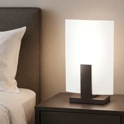 Abat Jour-Top Light Abat jour da comodino per camera da letto moderna legno wenge