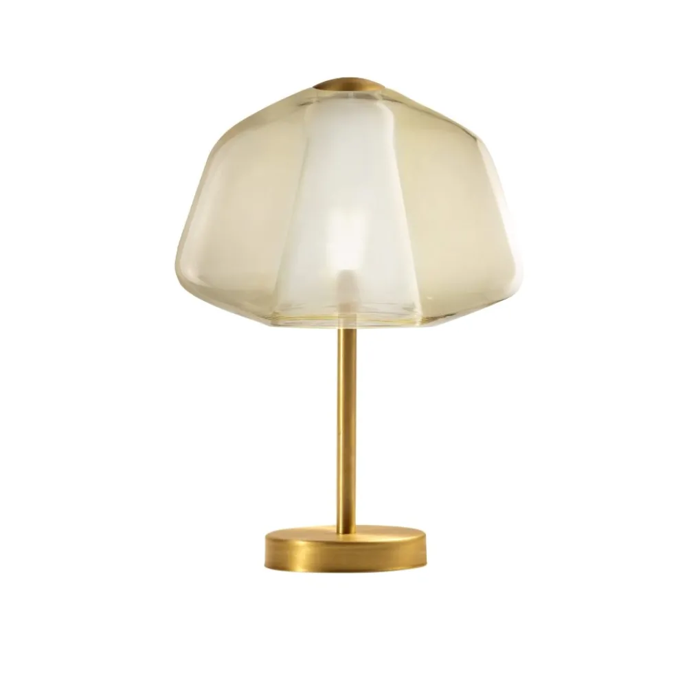 Abat Jour-Top Light Abat jour da comodino toplight double skin moderna oro vetro ambra