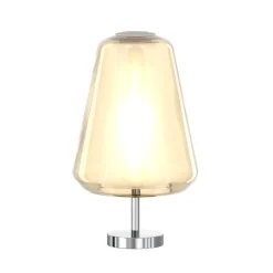 Abat Jour-Top Light Abat-jour da comodino toplight moderna cromo vetro ambra