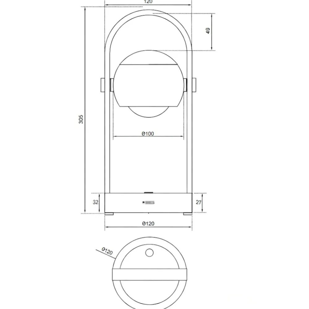 Abat Jour-Selezionato da Mazzolaluce Abat-jour grigio antracite lampada portatile a batteria con telecomando