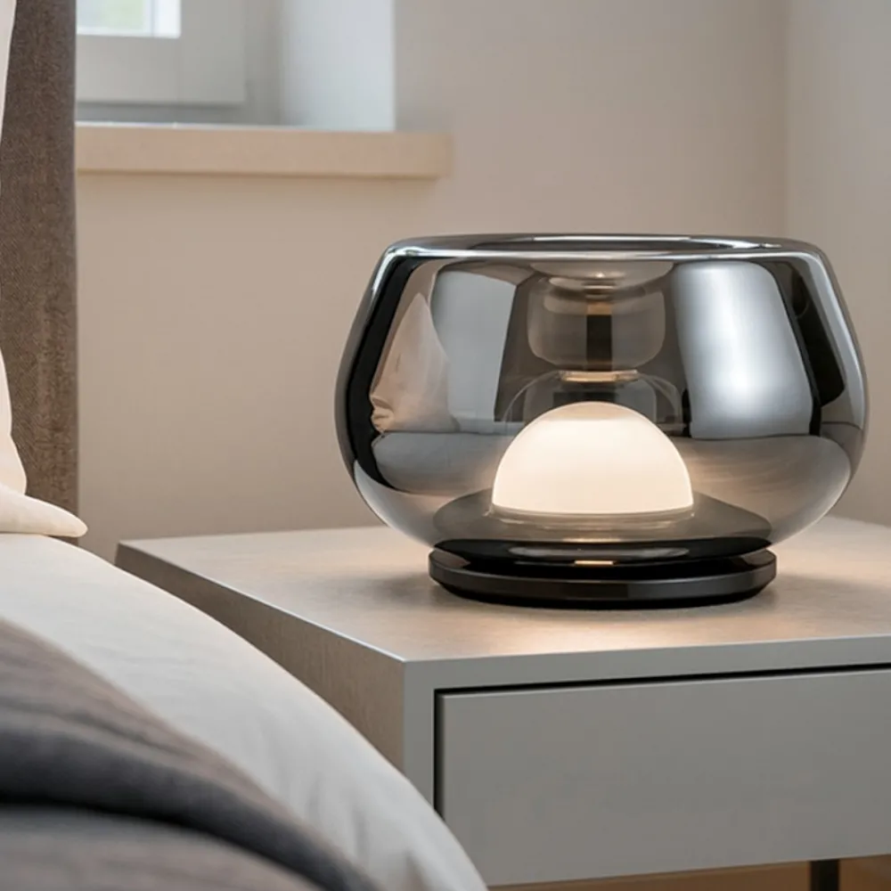 Abat Jour-Perenz Illuminazione Abat-jour kave perenz moderna di vetro fume specchio lampada led 3000k