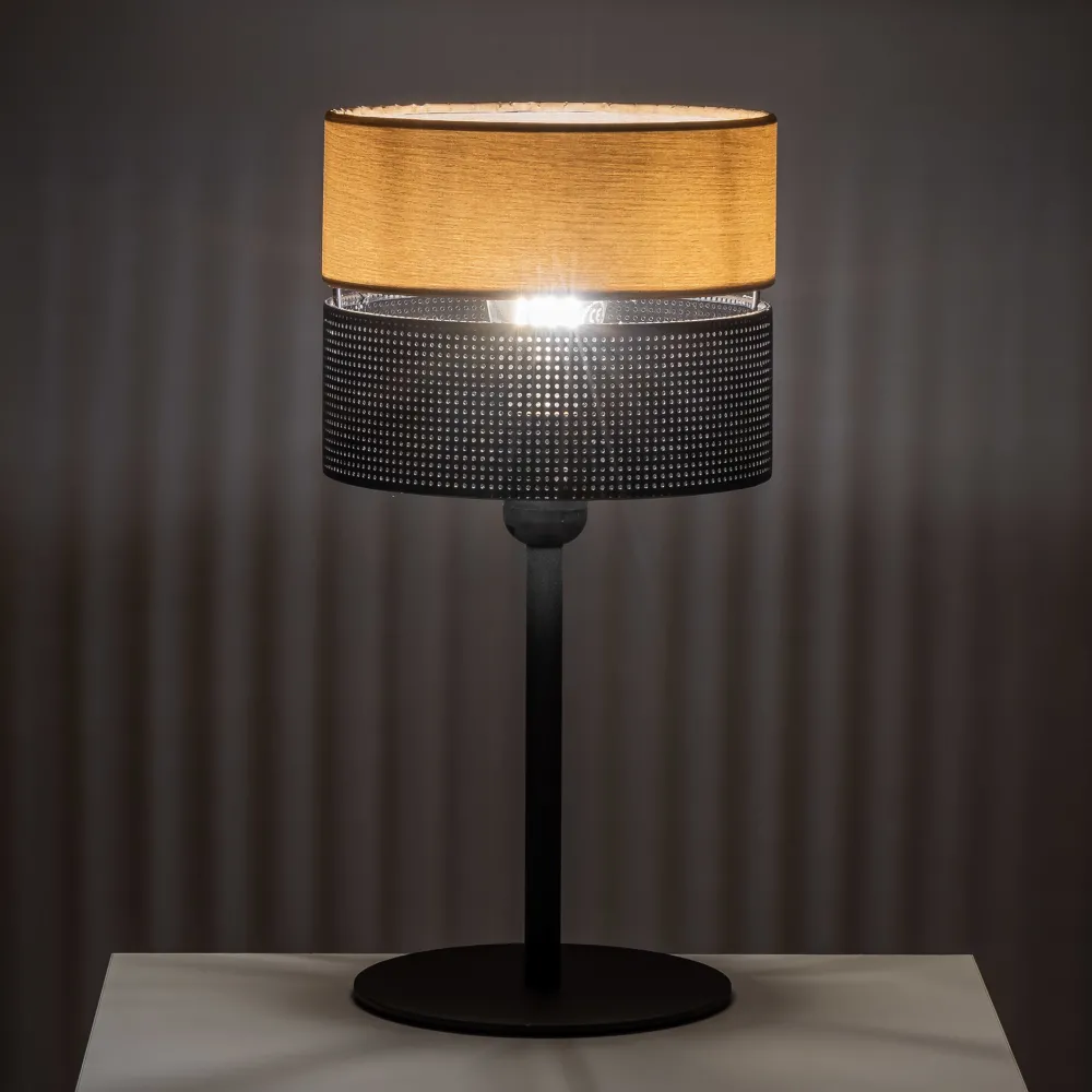 Abat Jour-Selezionato da Mazzolaluce Abat-jour lampada da comodino nero quercia per camera da letto moderna