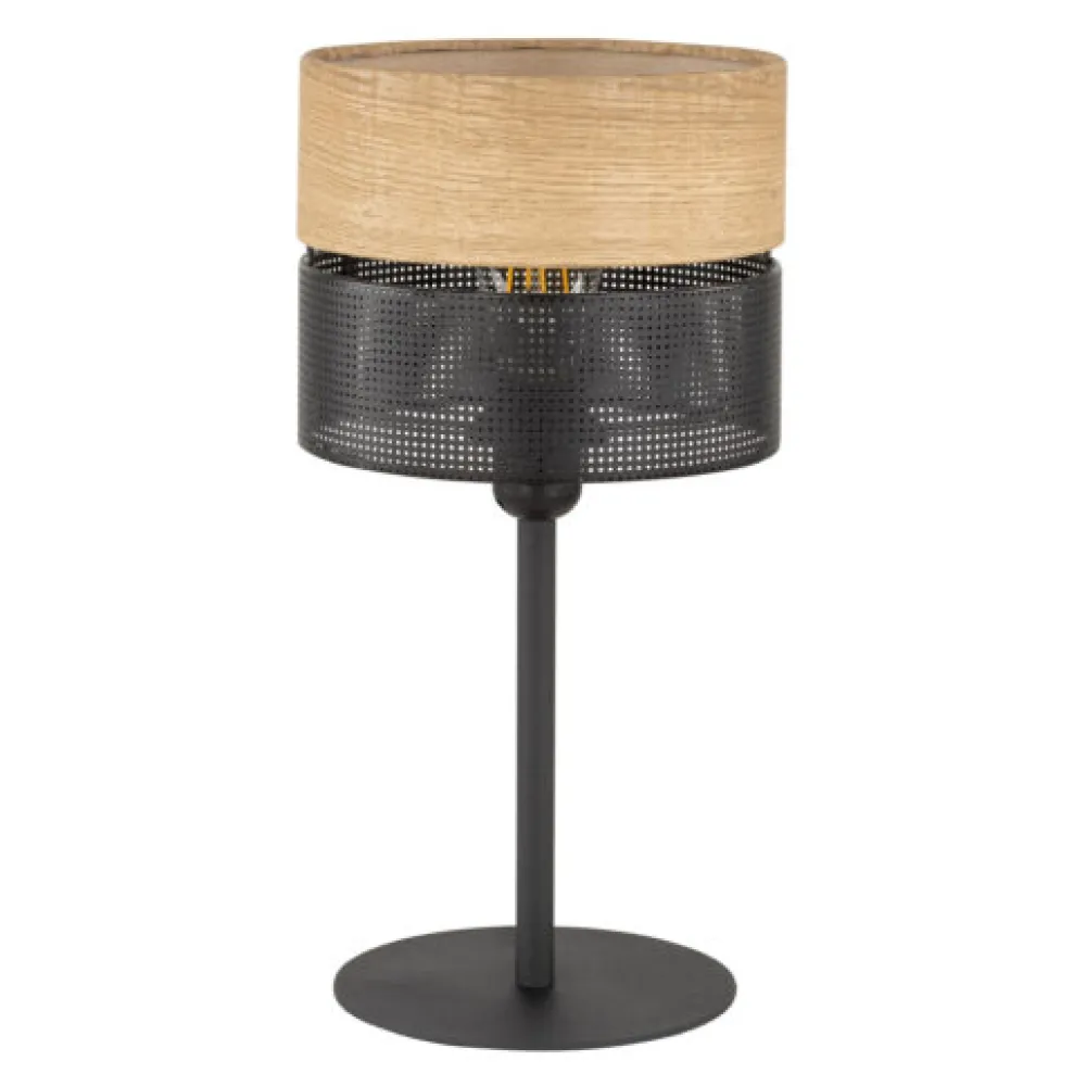 Abat Jour-Selezionato da Mazzolaluce Abat-jour lampada da comodino nero quercia per camera da letto moderna