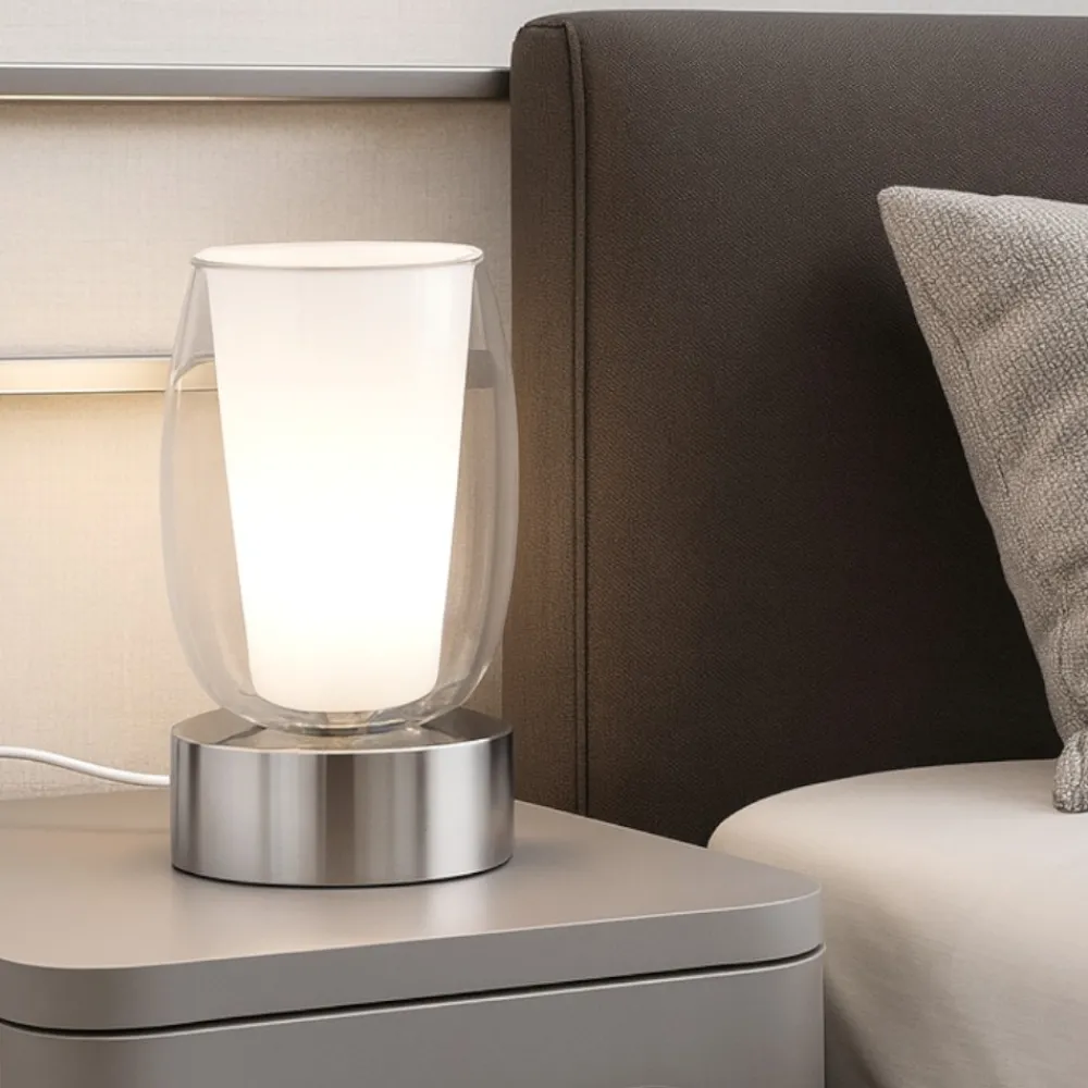 Abat Jour-Selezionato da Mazzolaluce Abat jour lampada da comodino cromo design vetro trasparente