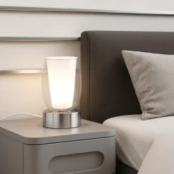 Abat Jour-Selezionato da Mazzolaluce Abat jour lampada da comodino cromo design vetro trasparente