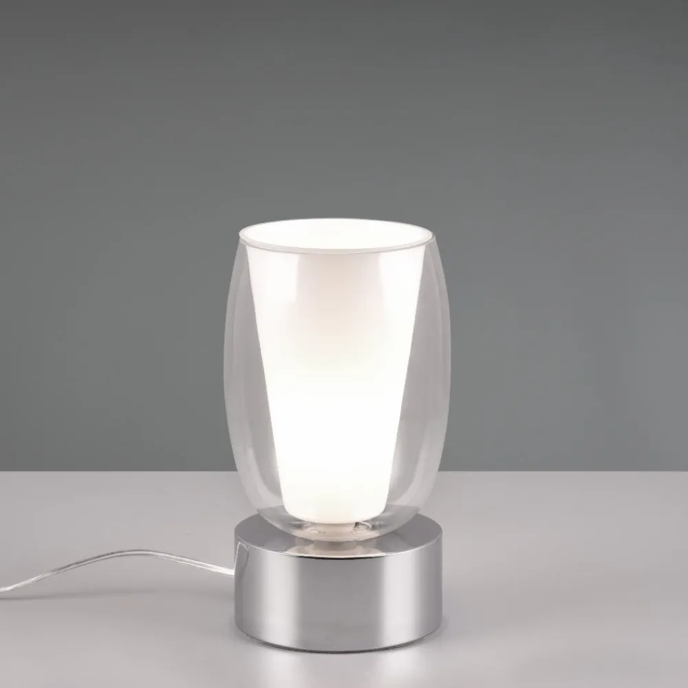 Abat Jour-Selezionato da Mazzolaluce Abat jour lampada da comodino cromo design vetro trasparente