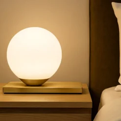 Abat Jour-Selezionato da Mazzolaluce Abat-jour lampada da comodino oro sfera bianca moderna