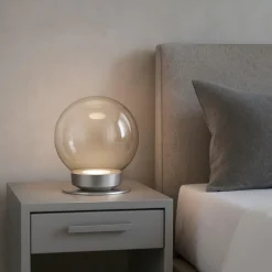 Abat Jour-Miloox Abat jour lampada da comodino sfera 25cm di vetro jotto