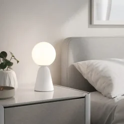 Abat Jour-Selezionato da Mazzolaluce Abat-jour lampada da comodino bianca sfera di vetro moderna