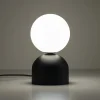 Abat Jour-Selezionato da Mazzolaluce Abat-jour lampada da comodino nera sfera di vetro bianco design moderna