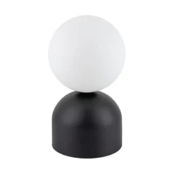Abat Jour-Selezionato da Mazzolaluce Abat-jour lampada da comodino nera sfera di vetro bianco design moderna