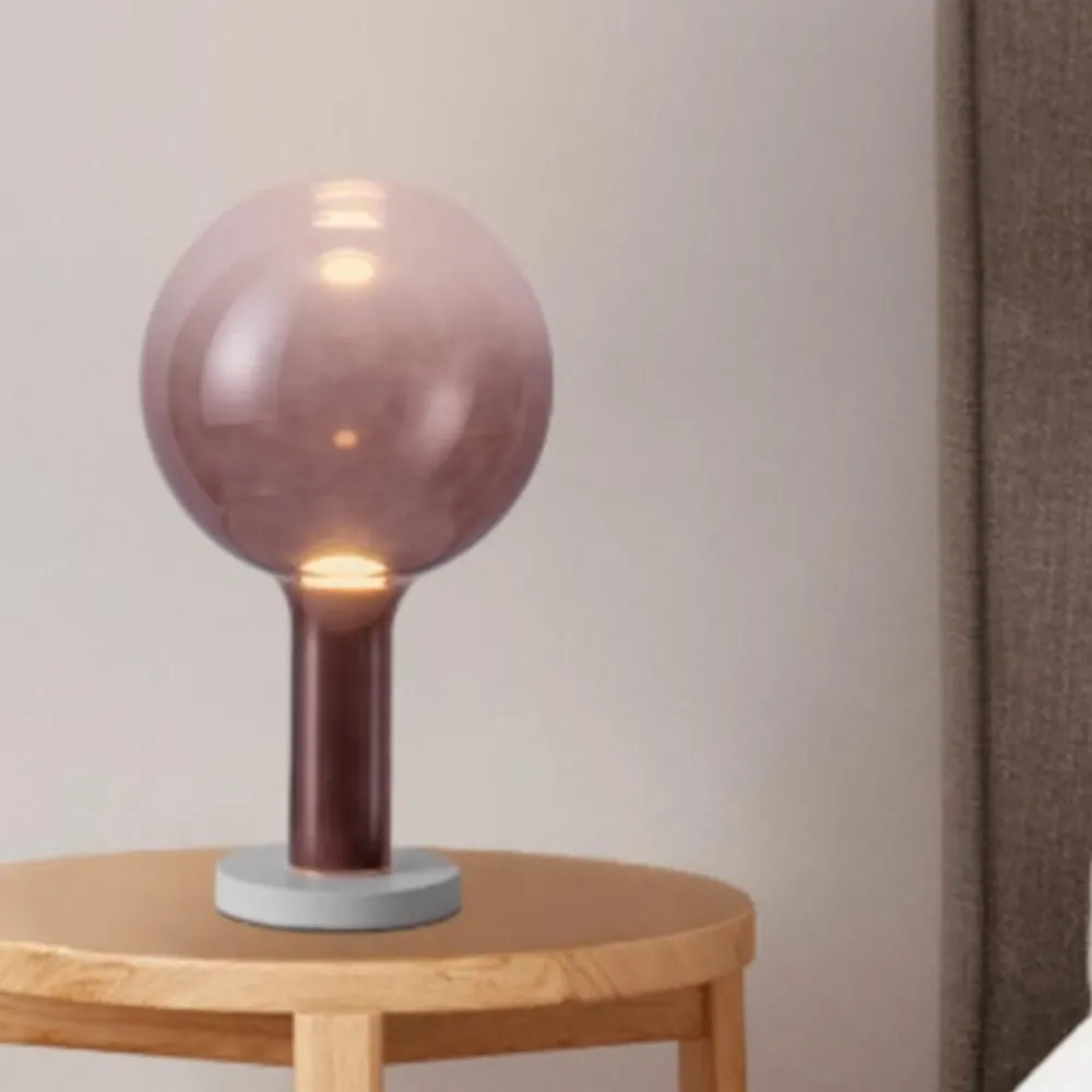 Abat Jour-Selezionato da Mazzolaluce Abat-jour lampada design sfera di vetro rosa scuro led moderna