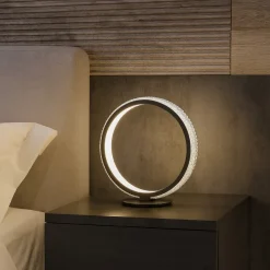 Abat Jour-Selezionato da Mazzolaluce Abat-jour led lampada da comodino cerchio moderna nera