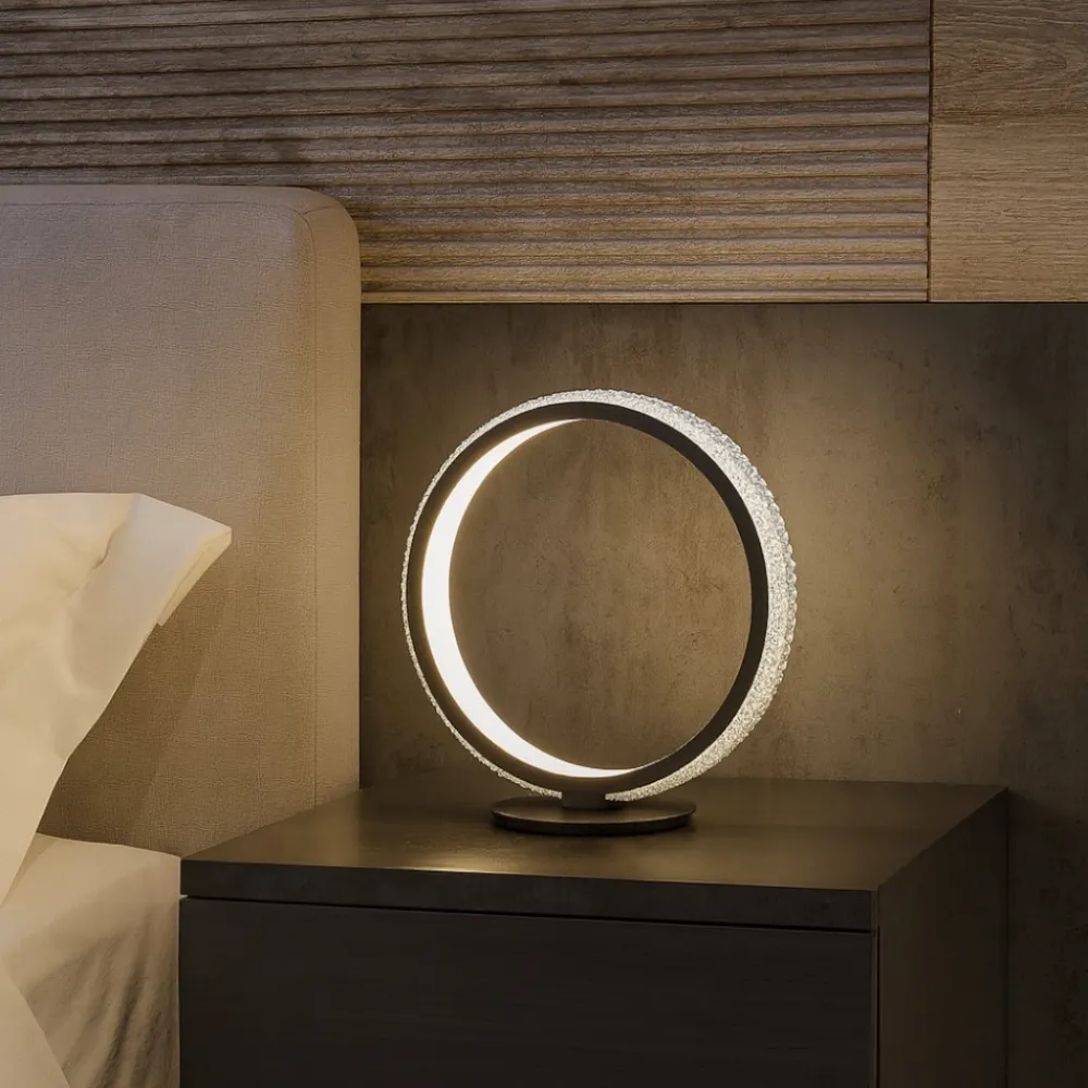 Abat Jour-Selezionato da Mazzolaluce Abat-jour led lampada da comodino cerchio moderna nera