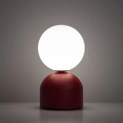 Abat Jour-Selezionato da Mazzolaluce Abat-jour moderna rossa sfera bianca lampada da comodino