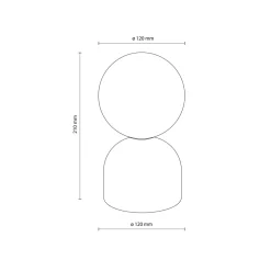 Abat Jour-Selezionato da Mazzolaluce Abat-jour moderna rossa sfera bianca lampada da comodino