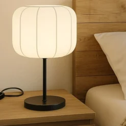 Abat Jour-Selezionato da Mazzolaluce Abat-jour per camera da letto moderna nera paralume in tessuto