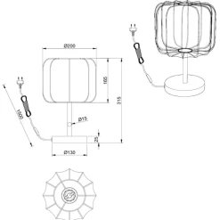 Abat Jour-Selezionato da Mazzolaluce Abat-jour per camera da letto moderna nera paralume in tessuto