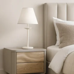 Abat Jour-Perenz Illuminazione Abat-jour shabby chic bianco lampada comodino ducale