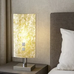 Abat Jour-Top Light Abat-jour vetro foglia oro shadow