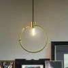 Lampadari Moderni-Ideal Lux Abc sp1 round round lampadario particolare cerchio ottone oro