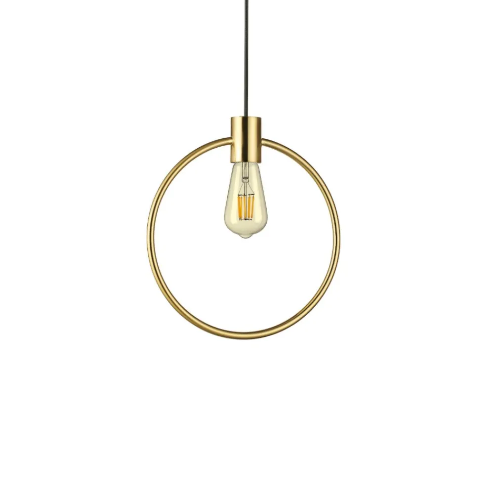 Lampadari Moderni-Ideal Lux Abc sp1 round round lampadario particolare cerchio ottone oro