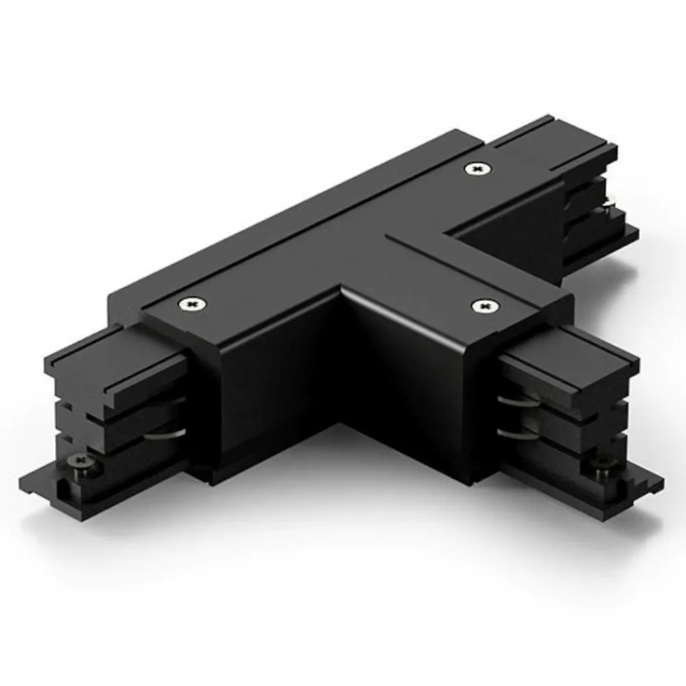 Illuminazione A Binario-Gea Luce Accessorio giunto a t per connessione elettrica meccanica binario trifase nero