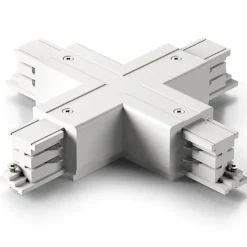 Illuminazione A Binario-Gea Luce Accessorio giunto a x per connessione elettrica meccanica binario trifase bianco