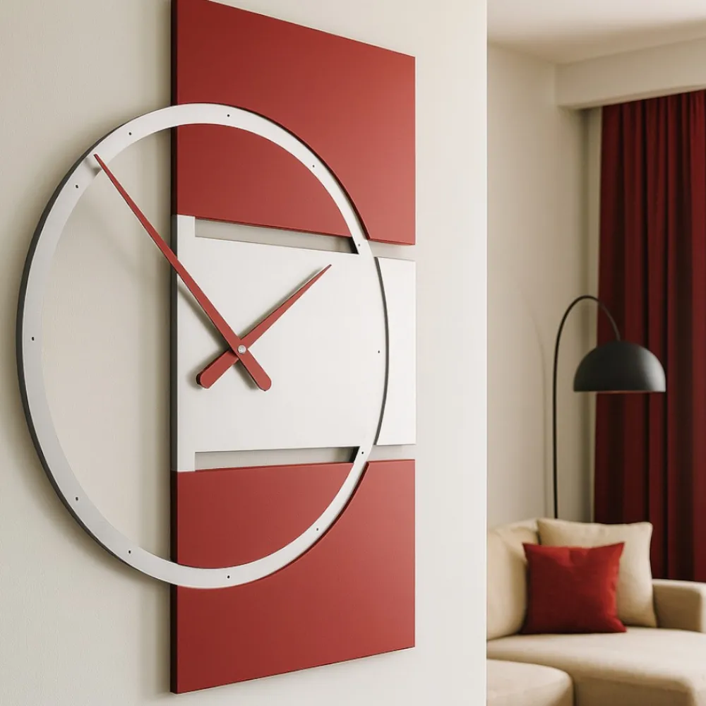 Orologi Da Parete Moderni-Selezionato da Mazzolaluce Adam orologio da parete moderno legno rosso rubino