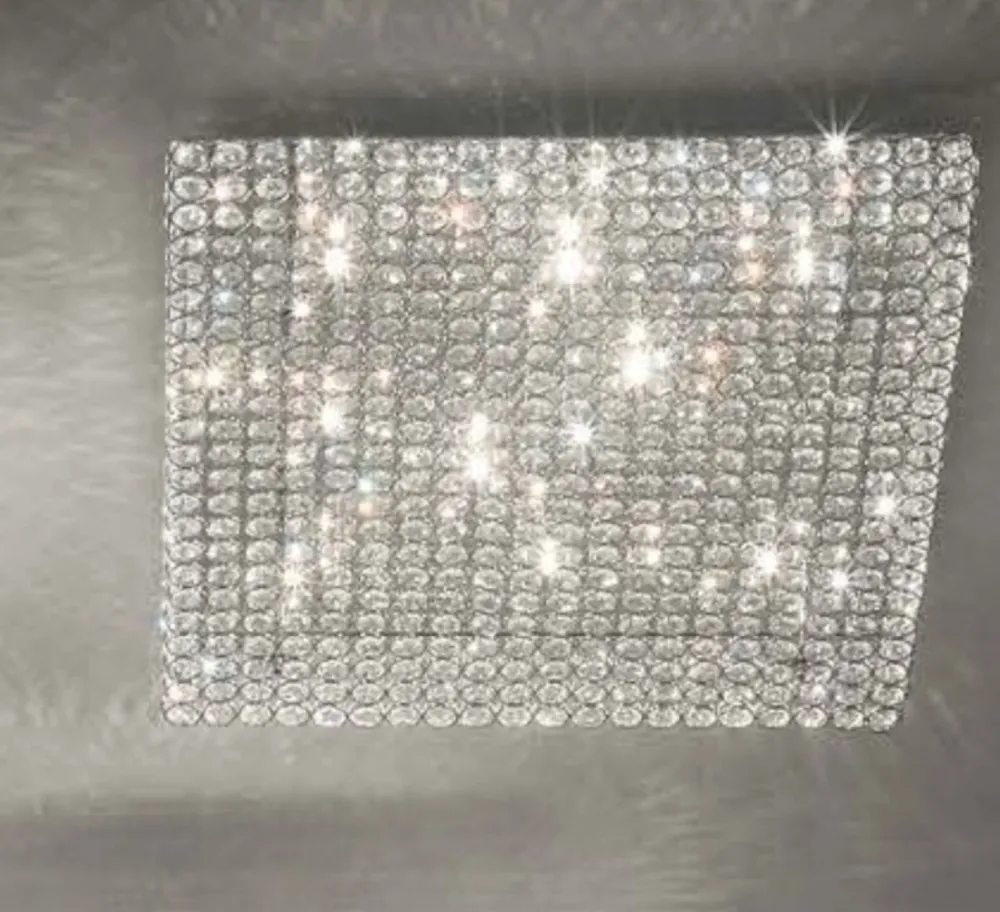 Plafoniere Moderne-Ideal Lux Admiral pl8 grande plafoniera per camera da letto quadrata con cristalli