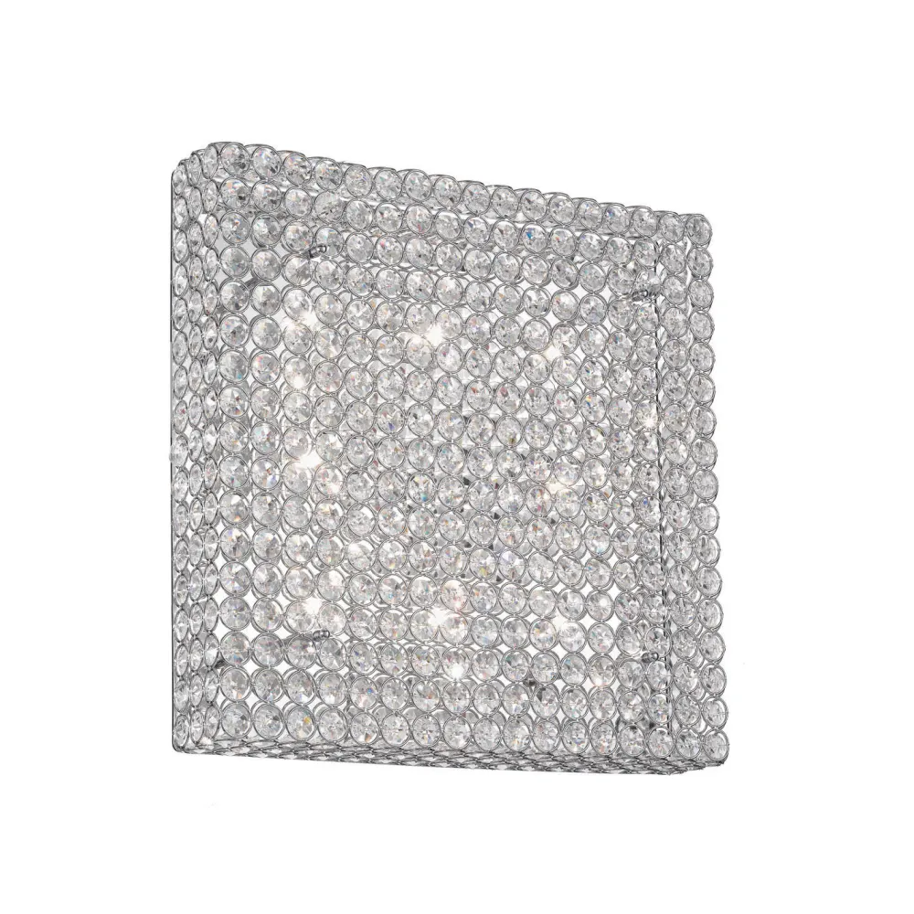 Plafoniere Moderne-Ideal Lux Admiral pl8 grande plafoniera per camera da letto quadrata con cristalli