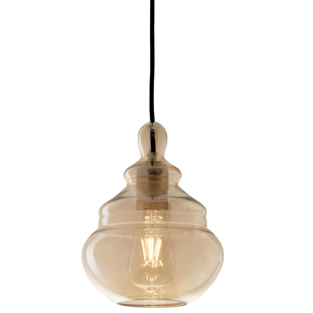 Lampadari Moderni-Miloox Adone lampadario in vetro miele da soggiorno