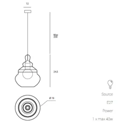 Lampadari Moderni-Miloox Adone lampadario in vetro miele da soggiorno