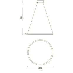 Lampadari Moderni-Affralux aluring lampadario moderno led 3200k nero