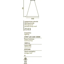 Lampadari Moderni-Affralux aluring lampadario moderno 26w cerchio bianco