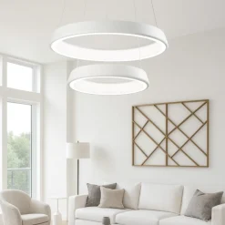 Lampadari Moderni-Affralux anelli diodi lampadario led 54w 3200k particolare bianco moderno