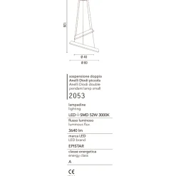 Lampadari Moderni-Affralux anelli diodi lampadario led 54w 3200k particolare bianco moderno