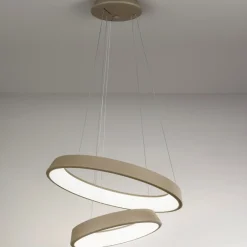 Lampadari Moderni-Affralux anelli diodi sabbia lampadario cerchi led 54w 3200k tortora