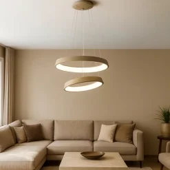 Lampadari Moderni-Affralux anelli diodi sabbia lampadario cerchi led 54w 3200k tortora