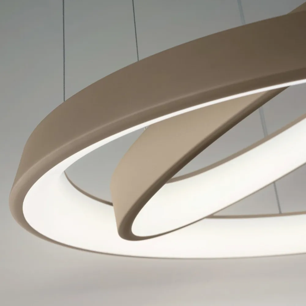 Lampadari Moderni-Affralux anelli diodi sabbia lampadario cerchi led 54w 3200k tortora