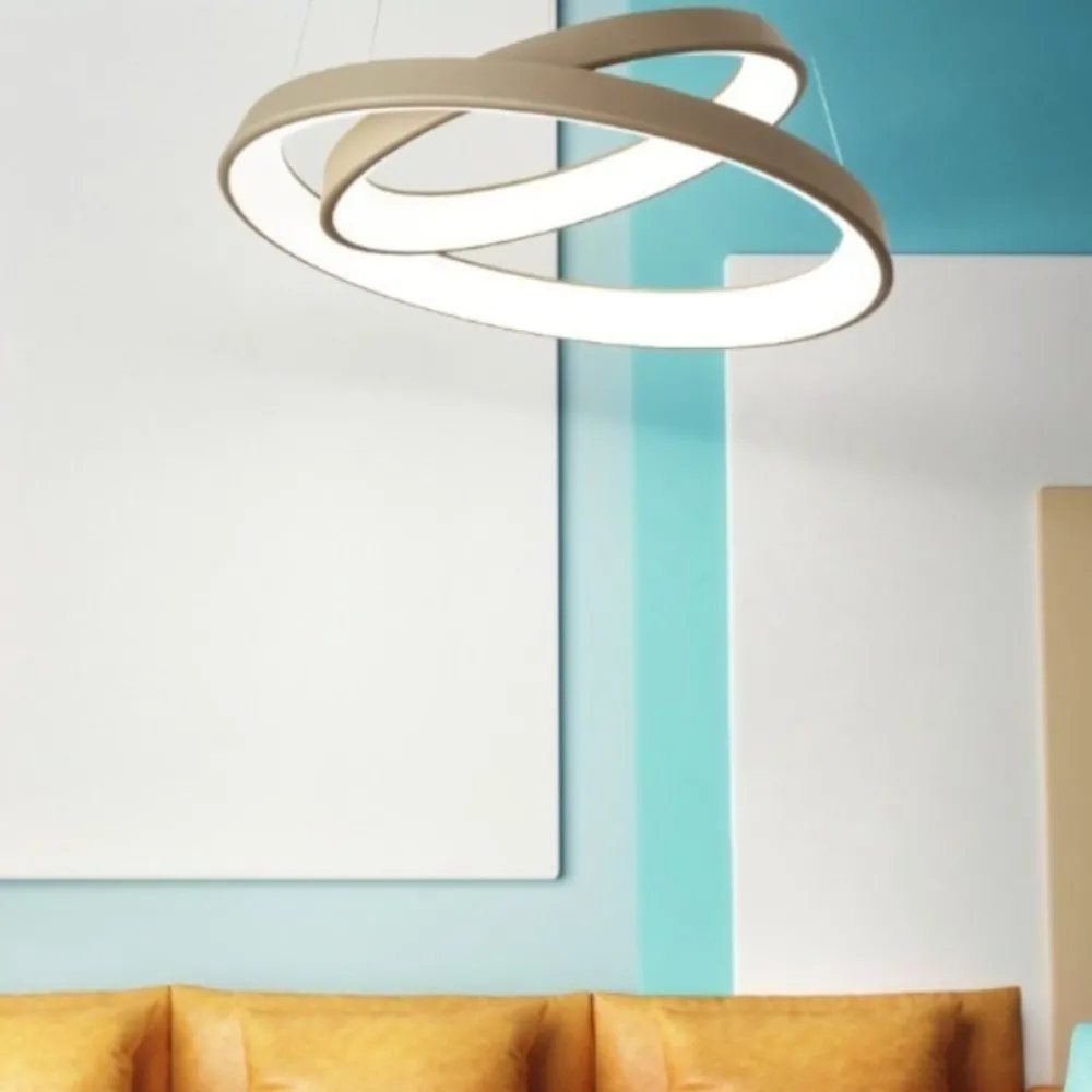 Lampadari Moderni-Affralux anelli diodi sabbia lampadario cerchi led 54w 3200k tortora
