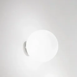 Applique Da Parete-Affralux applique potiri moderna sfera vetro bianco 25cm